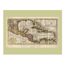 Carte 1790 des Antilles par Dilly et Robinson Carte Postale