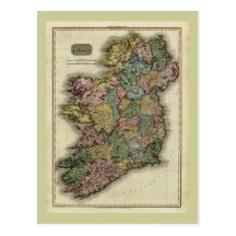 Carte 1813 de l'Irlande par John Pinkerton Cartes Postales