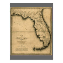 Carte 1823 de la Floride Carte Postale