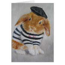 Carte/animal - carte de lapin de bébé