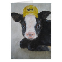 Carte/animal - carte de vache à bébé