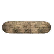 Carte antique du monde 1581 par Nicola van Sype Skateboards Personnalisés