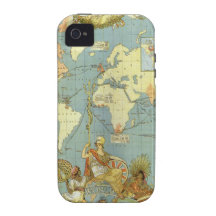 Carte antique du monde, Empire Britannique, 1886 Étui Vibe iPhone 4