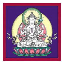 CARTE Avalokiteshvara/Chenrezig - carré+enveloppe Bristol