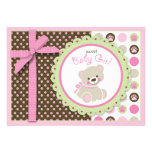 Carte bienvenue d'invitation de fille d'ours