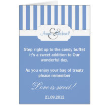 Carte bleue de poème de buffet de sucrerie de rayu
