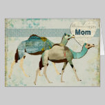 Carte bleue II du jour de mère de chameaux cartes
