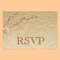 Carte bronzage de fleurs de cerisier de RSVP invitations