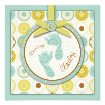 Carte carrée d'orteils chéris de bébé bristols