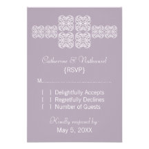 Carte chic de Bohème lilas de RSVP Faire-part Personnalisé