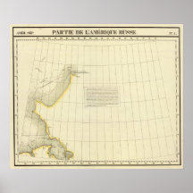 Carte d'Alaska de côte Posters