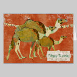 Carte d'anniversaire ambre fleurie de chameaux rêv cartes