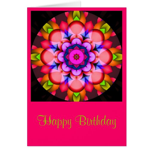 Carte d'anniversaire colorée de mandala