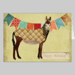 Carte d'anniversaire d'âne de plaid d'or cartes