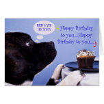 Carte d'anniversaire de bull-terrier du Staffordsh