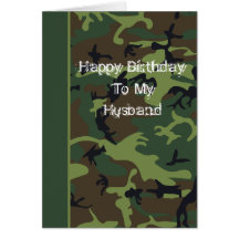 Carte d'anniversaire de Camo pour le mari