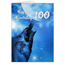 Carte d'anniversaire de loup de fantôme 100th