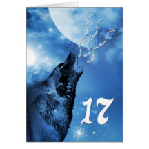 Carte d'anniversaire de loup de fantôme 17ème