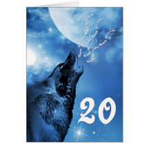 Carte d'anniversaire de loup de fantôme 20ème