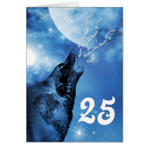 Carte d'anniversaire de loup de fantôme 25ème
