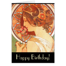 Carte d'anniversaire de Madame de Nouveau d'art