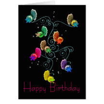 Carte d'anniversaire de papillon - papillons illus