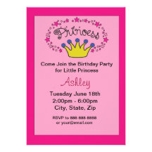 carte d'anniversaire de princesse invitation personnalisable