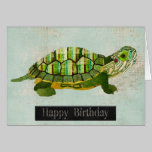Carte d'anniversaire de tortue de jade cartes
