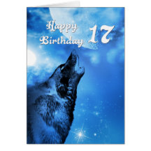 Carte d'anniversaire d'hurlement de loup de fantôm