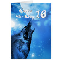 Carte d'anniversaire d'hurlement de loup de fantôm