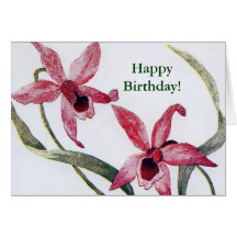 Carte d'anniversaire d'orchidée d'Edwardian