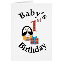 Carte d'anniversaire du bébé de pingouin ?ère