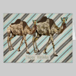 Carte d'anniversaire fleurie de rayures de chameau cartes