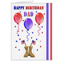 Carte d'anniversaire militaire de papa