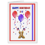 Carte d'anniversaire patriotique militaire