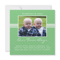Carte d'annonce de naissance de jumeaux invitations