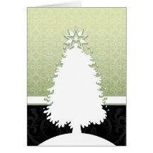 Carte d'arbre de Noël blanc