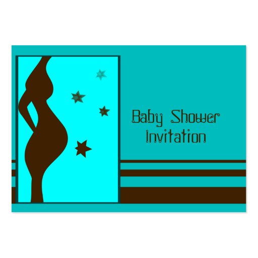 Carte de baby shower de Brown et de turquoise Modèle De Carte De Visite