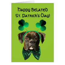 Carte de boxeur du jour de St Patrick tardif heure