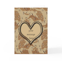 Carte de Camo Valentine de désert - adaptée aux be