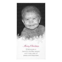 Carte de carte de vacances de Noël blanc Cartes De Vœux Avec Photo