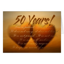 Carte de coeur d'anniversaire de 50 ans