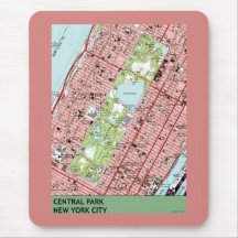 Carte de cru de New York City de Central Park Tapis De Souris