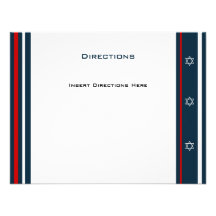 Carte de directions de Mitzvah de barre de base-ba Invitations Personnalisées