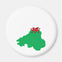 Carte de drapeau de Gallois normale Aimants Pour Réfrigérateur