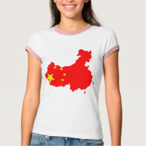 Carte de drapeau de la Chine T-shirt
