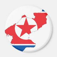 Carte de drapeau de la Corée du Nord Aimants