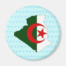 Carte de drapeau de l'Algérie normale Aimant