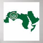 Carte de drapeau de ligue arabe normale affiches