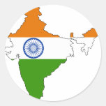 Carte de drapeau de l'Inde Autocollant